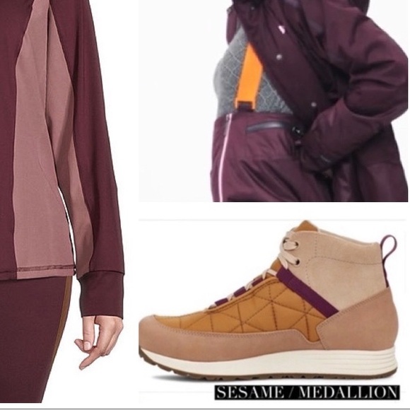 nwt S-XL Quick Dry coordinate jersey stretch leggings or top Burgundy Rose Taupe - Picture 10 of 16